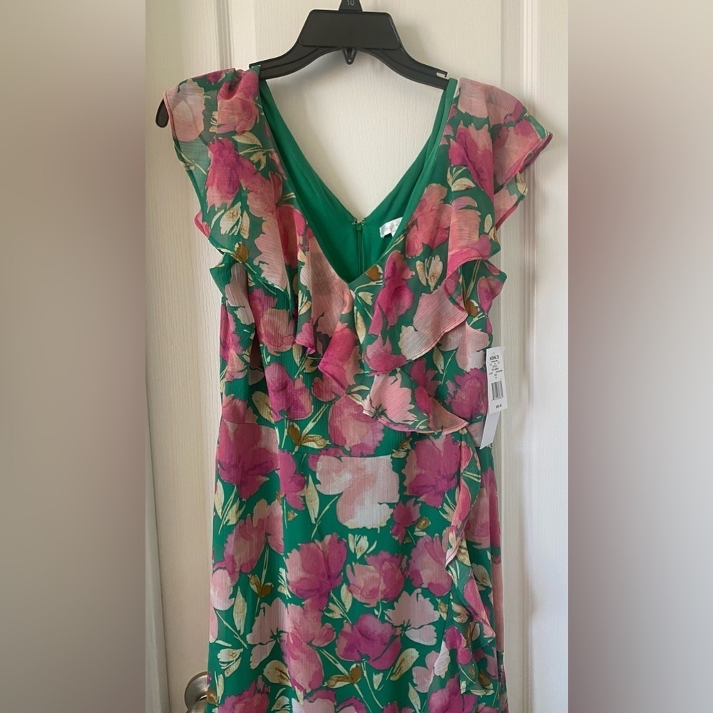 London fog floral ruffle dress size-10 - Picture 4 of 11